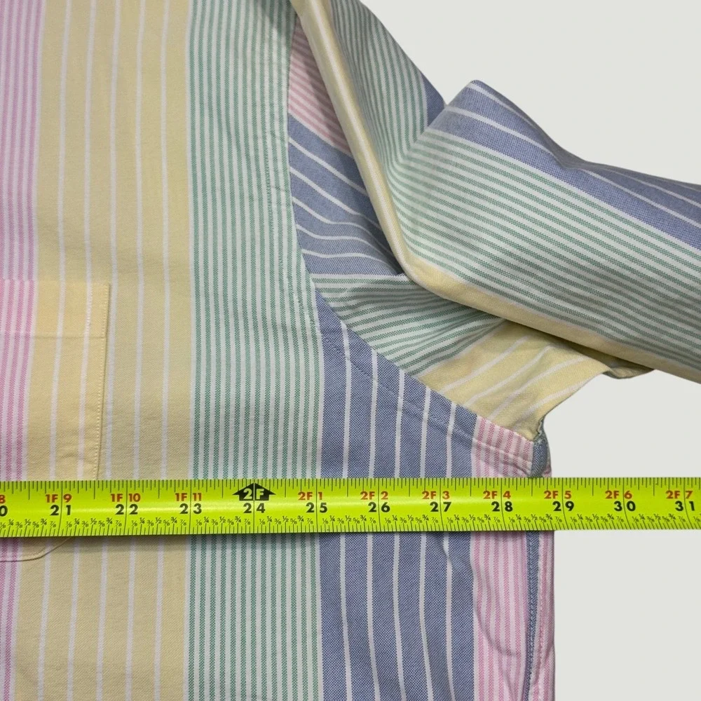 Brooks Brothers The Friday Oxford Shirt Mens XXL Multi Color Pastel Stripe‎ NEW